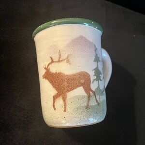 Stoneware Deer Artistry Pottery 12oz Coffee Mug Tea Cup Rustic Cabin